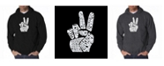 LA Pop Art Men's Word Art Hooded Sweatshirt - Peace Fingers
